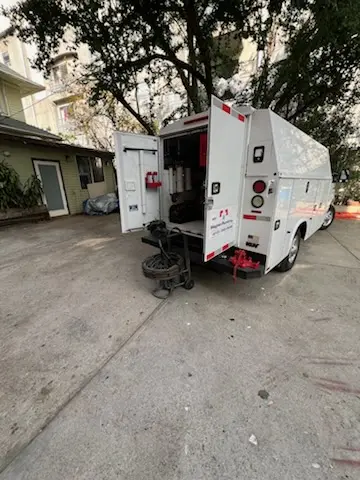 Magnet Plumbing service vehicle on-site for Sewer Line Repair in Cooper River Landing
